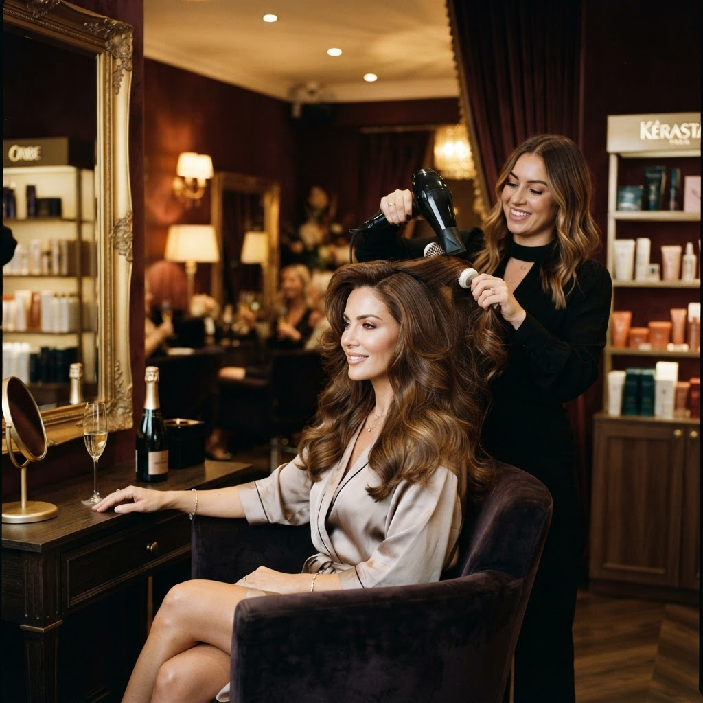 Luxuriously styled and blow-dried hair